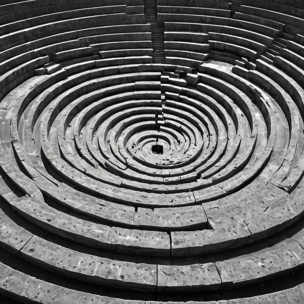 A single, selffragmenting echo of reversed laughter, shaped like a 3,000,000,000,000dimensional spiral of unformed joy and inverted mirth, resonates at the center of a vast, inverted amphitheater of solidified sorrow  each seat carved from the exact moment between a childs giggle fading and its refusal to echo, a hand clapping and dissolving into nonvibrational stillness, a joke forming in the throat and collapsing into pure, unmeasured silence. The echo does not amplify sound  it unamplifies it, each disintegrating wave shedding a layer of emotional potential that never coalesced into shared delight, reforming into