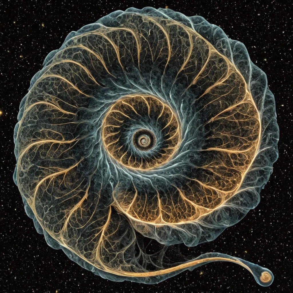 A single, selfcontradicting fractal of reversed gravity, shaped like a 14,307dimensional spiral of unformed weight and inverted descent, rotates at the center of a vast, inverted nebula of solidified buoyancy  each filament spun from the exact moment between a stone falling to earth and its refusal to accelerate, a leaf drifting upward and dissolving into nonfall, a breath expelled into the air and collapsing into pure, unmeasured nondensity. The spiral does not pull  it unpulls, each twisting strand shedding a layer of gravitational potential that never coalesced into mass or momentum, reforming into ephemeral, mercuryveined vapor that coalesces into floating, silent tears