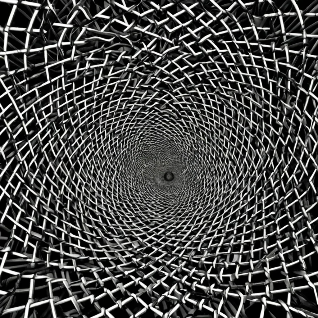 A single, selfoscillating lattice of reversed time, shaped like a 19dimensional hyperbraid of unformed light and inverted causality, pulses at the center of a vast, inverted void of solidified silenceeach strand woven from the petrified afterimage of a decision never made, a choice never taken, a path never walked in a civilization that measured existence not by action, but by the duration of synchronized, breathless hesitation held just before the first step was ever permitted to echo in a world where movement was not forbidden, but never required. The lattice does not vibrateit unchooses, each refractive node shedding a layer of potentiality that never coalesced into a shared direction, reforming into