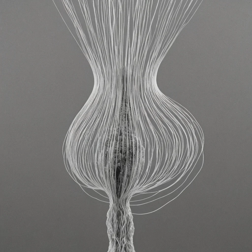 A single, selfdissolving thread of reversed silence, shaped like a 1,000,000,000dimensional filament of unformed stillness and inverted resonance, floats at the center of a vast, inverted archive of solidified noise. Each strand is spun from the exact moment between a whisper fading into air and its refusal to vanish, a breath held in anticipation and collapsing into pure, unmeasured nonaudibility, a hand cupping the void and releasing it into nonvibrational dust. The filament does not contain quietit uncontains it, each unraveling point shedding a layer of acoustic potential that never coalesced into harmony, rhythm, or echo, reforming into ephemeral, mercury
