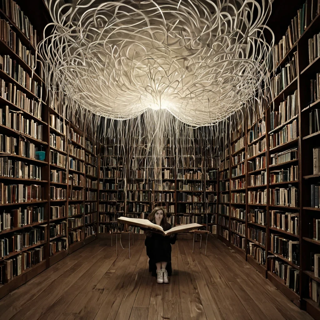 A single, selfsilencing filament of inverted laughter pulses through the core of a floating, inverted library of unbound breaths, its structure not parchment or spine but woven from the thermal afterimage of a thousand unspoken confessions that never escaped the throat of a world that never trusted its own voice. The filament does not resonateit unconfesses, each pulse dissolving a moment of vulnerability into its original silence, releasing a wave of negative breath that fractures the fabric of intimacy into a drifting mist of opal, geometric sighs, each one etched with the chromatic residue of a secret that never trembled through the hollows of a room that never held a listener. The librarys shelves are not linedthey spiral outward like the