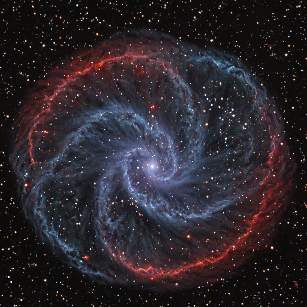 A single, selfilluminating filament of solidified stardust, shaped like a spiraling, nongeometric cascade of reversed galactic rotation, pulses at the center of a vast, suspended nebula composed entirely of the compressed, unobserved constellations of a civilization that communicated through the duration of synchronized, silent gazing at the same uncharted star. The filament does not shineit unglows, each twist dissolving a layer of light that never coalesced into a visible spectrum, reforming into ephemeral, indigohued afterimages shaped like the negative space between two retinas that never focused on the same point of cosmic wonder. The nebula is not celestialit is a layered expanse of