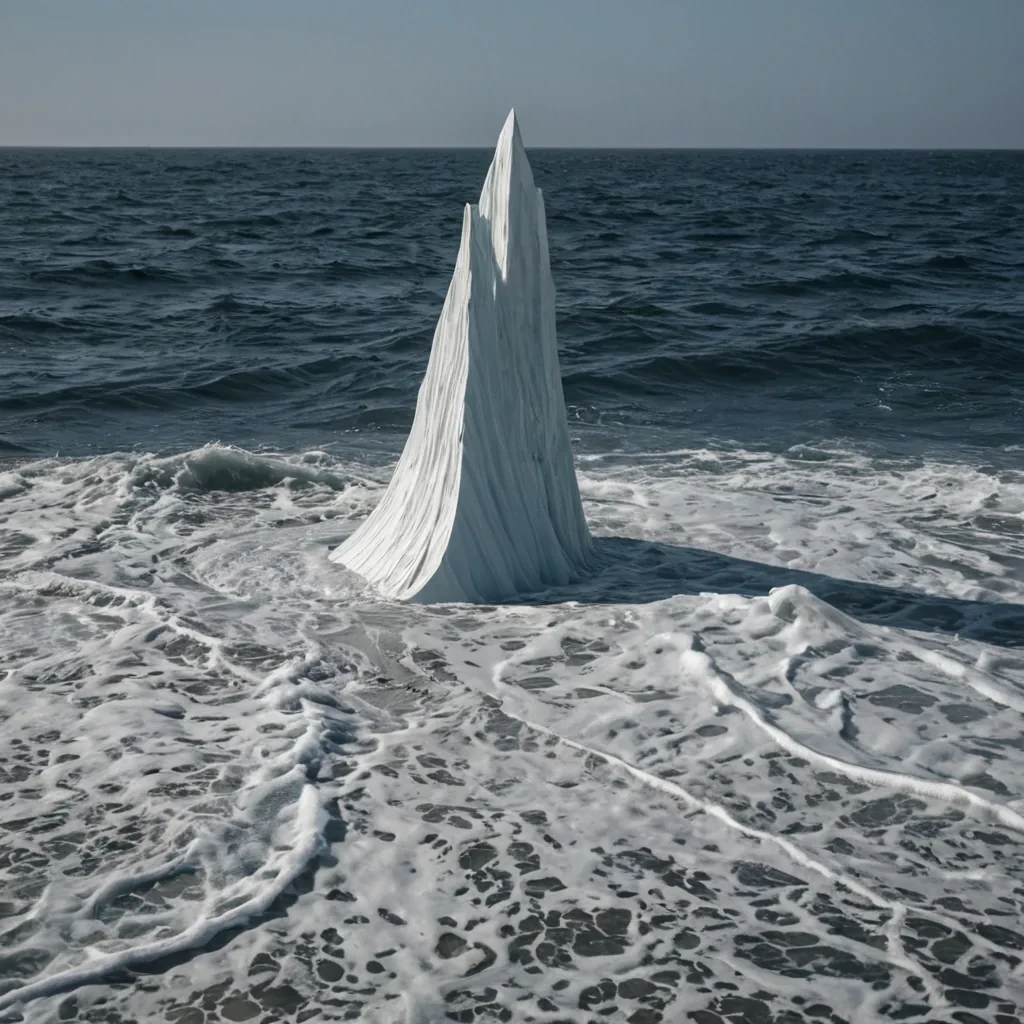 A single, selferoding monolith of reversed matter, shaped like a 17,302dimensional prism of unformed density and inverted mass, stands at the center of a vast, inverted ocean of solidified waveeach crest carved from the exact moment between a tide rising and its refusal to recede, a current forming and dissolving into nonfluid stillness, a ripple spreading and collapsing into pure, unmeasured viscosity. The prism does not dissolveit undissolves, each facet shedding a layer of gravitational potential that never coalesced into tangible substance, reforming into ephemeral, coralthreaded afterimages shaped like the negative space between two palms that never touched the surface of a sea that never existed in any known