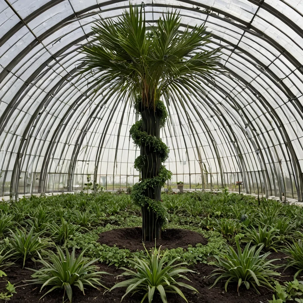 A single, selferoding column of inverted light, shaped like a spiraling, nonreflective prism of unabsorbed starlight, stands at the center of a vast, inverted greenhouse built from the compressed, ungerminated seeds of a civilization that communicated through the duration of synchronized, silent planting of the same unplanted idea. The column does not illuminateit unilluminates, each pulse dissolving a layer of potential that never coalesced into a shared bloom, reforming into ephemeral, jadeveined afterimages shaped like the negative space between two palms that never cradled the same soil in the same moment of mutual growth. The greenhouse is not botanicalit is a stratified expanse of petr