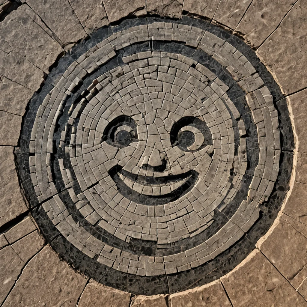 A single, breathing mosaic of fractured mirror shards and solidified laughter floats in the center of a vast, inverted amphitheater carved from the inside of a dormant supernova, its surface not reflective but resonant, each shard vibrating with the frequency of a joke told in silence. The shards do not shatterthey reassemble in perfect, shifting patterns that form the silhouette of a face that never existed, its features etched in the thermal afterimage of a smile that lasted only a nanosecond. The amphitheater walls are not stonethey are layers of compressed, fossilized applause from a performance that never happened, their texture resembling the ripples of a soundwave frozen midair. The floor is not solidit is a thick, visc