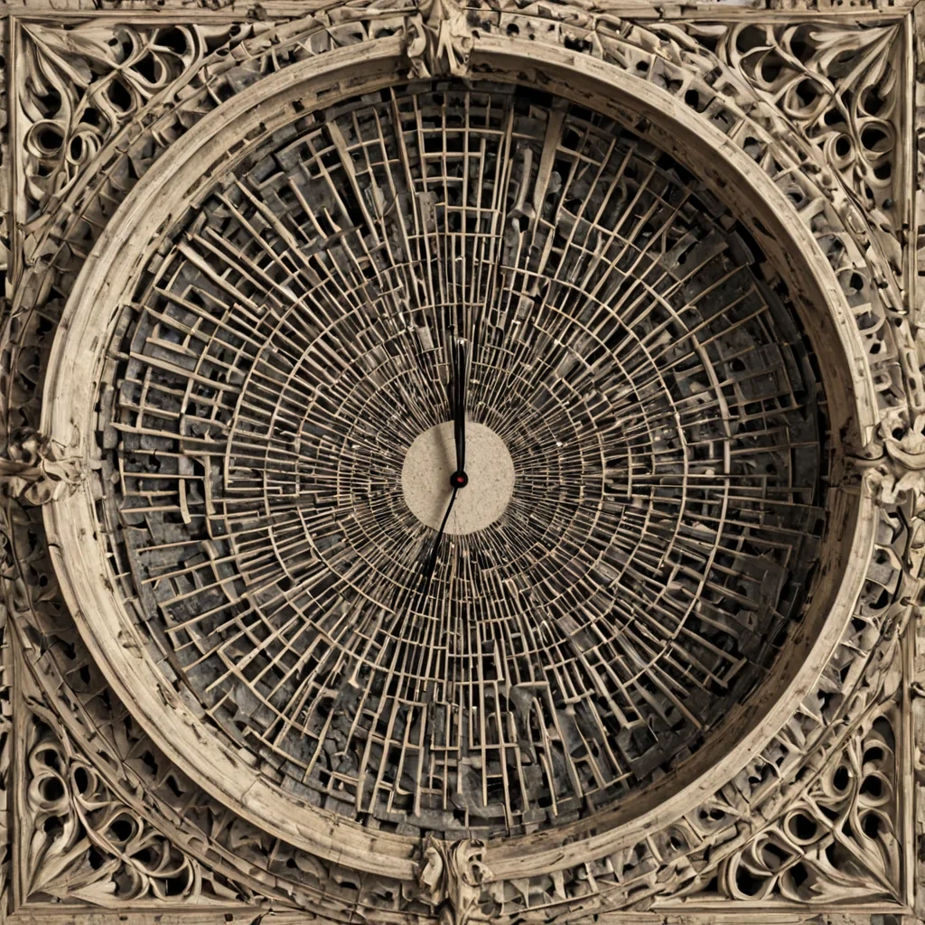 A single, selfsynthesizing lattice of reversed chronology, shaped like a 47dimensional mosaic of unformed causality and inverted sequence, pulses at the center of a vast, inverted archive of solidified timeeach dataplate carved from the petrified instant between a decision made and its reversal, a memory formed and its erasure, a future envisioned and its collapse into a prior moment. The lattice does not unfoldit unorders, each crystalline node shedding a layer of temporal potential that never coalesced into a linear progression, reforming into ephemeral, amethystfractured afterimages shaped like the negative space between two clocks that never ticked in unison, suspended in the silent, breathless pause