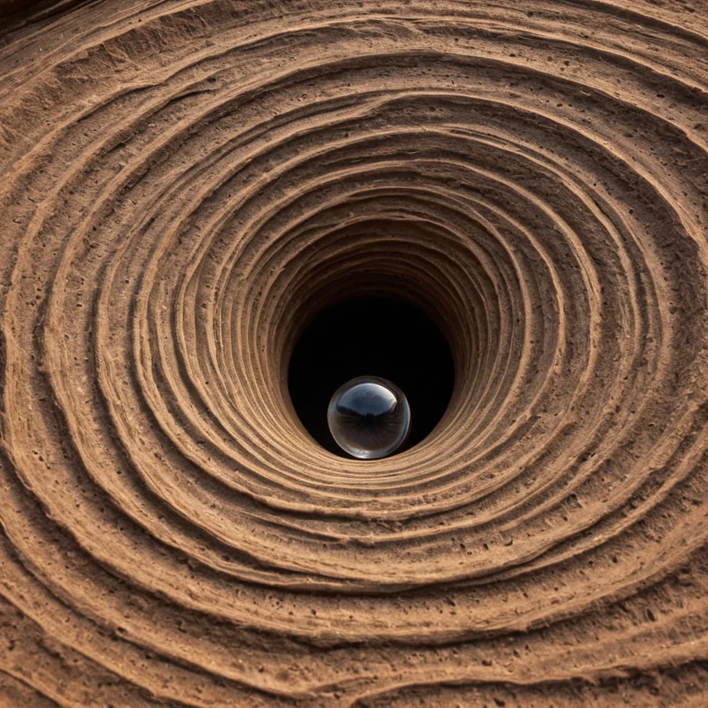 A single, selfilluminating droplet of solidified wind, shaped like a spiraling, hyperdimensional vortex of reversed atmospheric pressure, hovers at the center of a vast, inverted canyon carved from the compressed, unspoken breaths of a civilization that communicated through the duration of synchronized, silent exhalation into the same unbreathed void. The droplet does not evaporateit unbreathes, each ripple dissolving a layer of air that never coalesced into a shared breath, reforming into ephemeral, topazveined afterimages shaped like the negative space between two nostrils that never aligned in the same moment of mutual suspension. The canyon is not geologicalit is a stratified expanse of