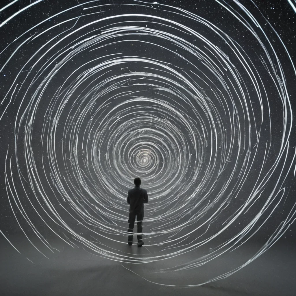 A single, selfsiphoning filament of reverseentropy fog drifts through the center of a vast, still archive suspended in the vacuum between galaxies, its surface not gaseous but woven from the crystallized echoes of unspoken confessions, each twist forming a microspiral that contains the thermal afterimage of a secret whispered into a mirror that never reflected back. The archive is not built of shelvesit is a labyrinth of suspended, translucent dataspheres, each one pulsing with the faint, bioluminescent residue of a decision that was never made, their surfaces etched with the geometric script of a language composed of forgotten breaths and unasked questions. The floor is not solidit is a thin, resonant