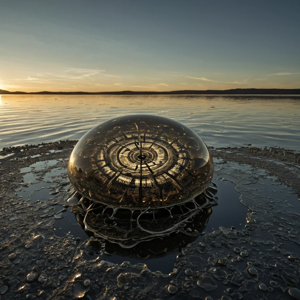 A single, selfreplicating fractal seed pod rests on the edge of a vast, still lake of liquid chronon, its surface not organic, but a shifting mosaic of microscopic clockwork gears made from solidified timelapse memories. The pod does not growit unfolds, revealing layers of nested, recursive ecosystems where each layer contains a different version of the same event a handshake, a sunrise, a whispered apologyeach rendered in a different medium one in crystallized sound, another in frozen breath, a third in the ink of a dream. The lake beneath is not water, but a viscous, gelatinous substance that records every movement as a slow, rippling distortion, like a timelapse