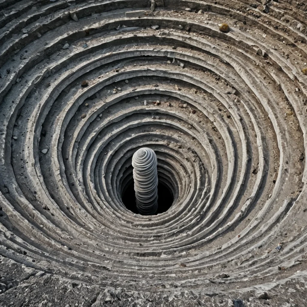 A single, selferoding monolith of reversed gravity, shaped like a 12,741dimensional spiral of unformed weight and inverted mass, levitates at the center of a vast, inverted quarry of solidified buoyancy. Each twist is spun from the exact moment between a stone falling and its refusal to accelerate, a breath leaving the lungs and dissolving into nondisplacement, a heartbeat syncing with the rhythm of a falling object and collapsing into pure, unmeasured nonmomentum. The spiral does not defy gravityit undefies it, each trembling loop shedding a layer of gravitational potential that never coalesced into pull, descent, or the weight of being anchored. As it rotates backward through the quarrys glass