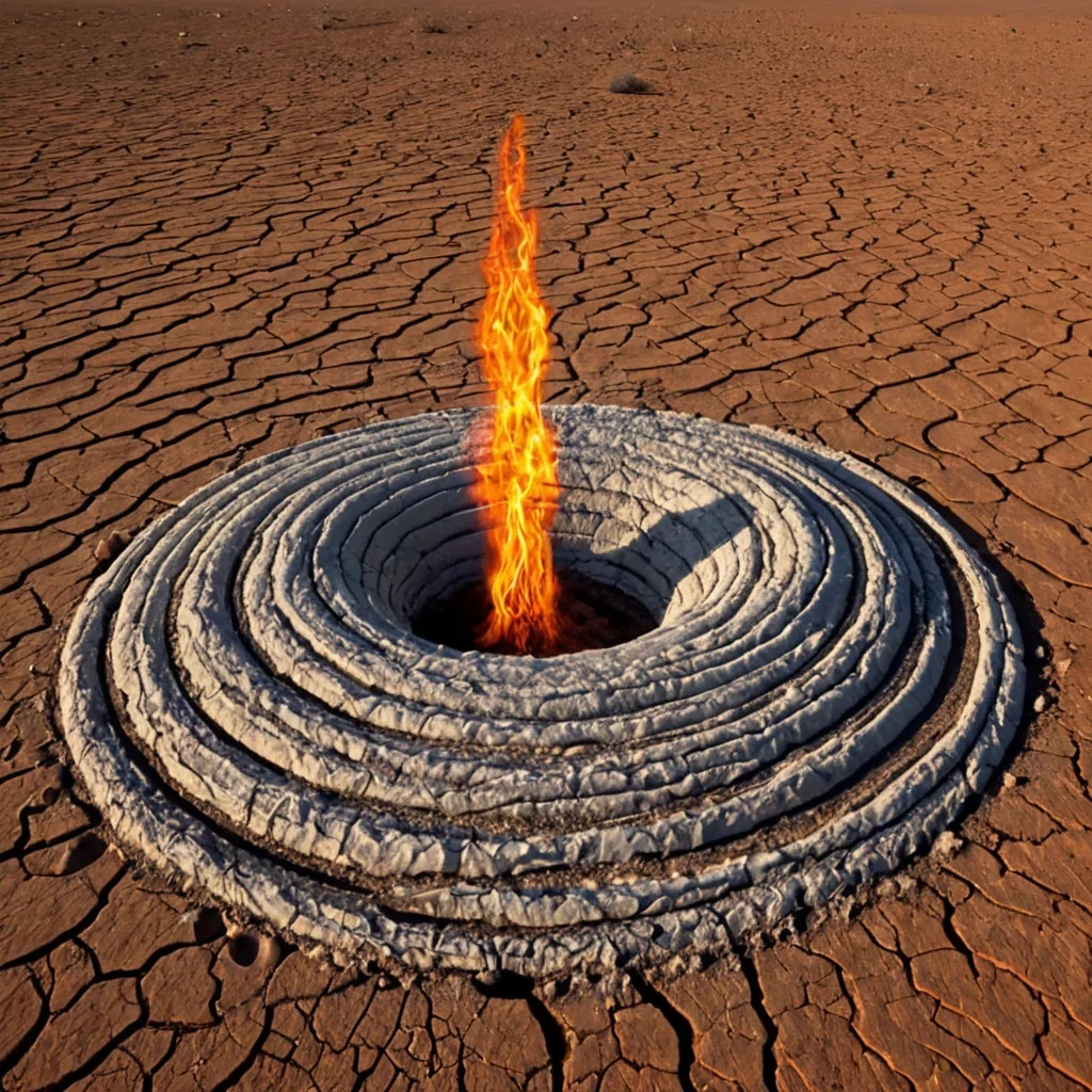 A single, selfoscillating monolith of reversed entropy, shaped like a 37,000dimensional helix of unformed decay and inverted thermodynamics, stands at the center of a vast, inverted desert of solidified heat  each facet carved from the exact moment between a flame flickering and its refusal to consume, a drop of water evaporating and dissolving into nonmolecular dispersion, a breath warming the air and collapsing into pure, unmeasured nontemperature. The monolith does not radiate energy  it unradiates it, each spiraling groove shedding a layer of thermal potential that never coalesced into measurable warmth, reforming into ephemeral, crimsonveined afterimages shaped like