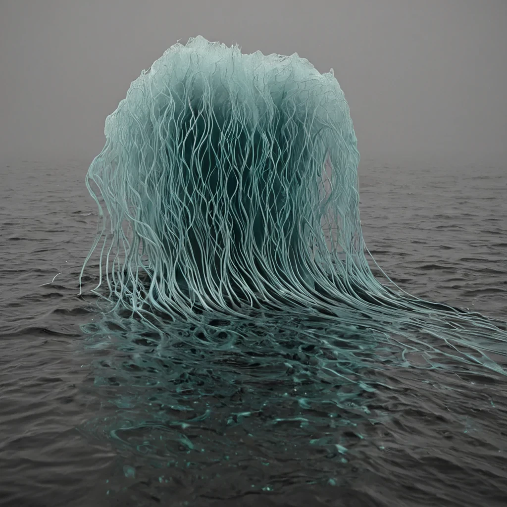 A single, selfoscillating filament of compressed silence pulses through the core of a floating, inverted coral reef made entirely of solidified soundwaves frozen midvibration in the pressureless void between two collapsing dimensions. The reefs structure is not calcium or algae but woven from the thermal afterimage of a thousand unplayed lullabies that never drifted through the water of a world that never slept. The filament does not resonateit unresonates, each pulse dissolving a harmonic frequency into its original stillness, releasing a wave of zeroentropy quiet that fractures the fabric of vibration into a drifting mist of iridescent, geometric breaths, each one etched with the chromatic echo of a voice that never sang in a