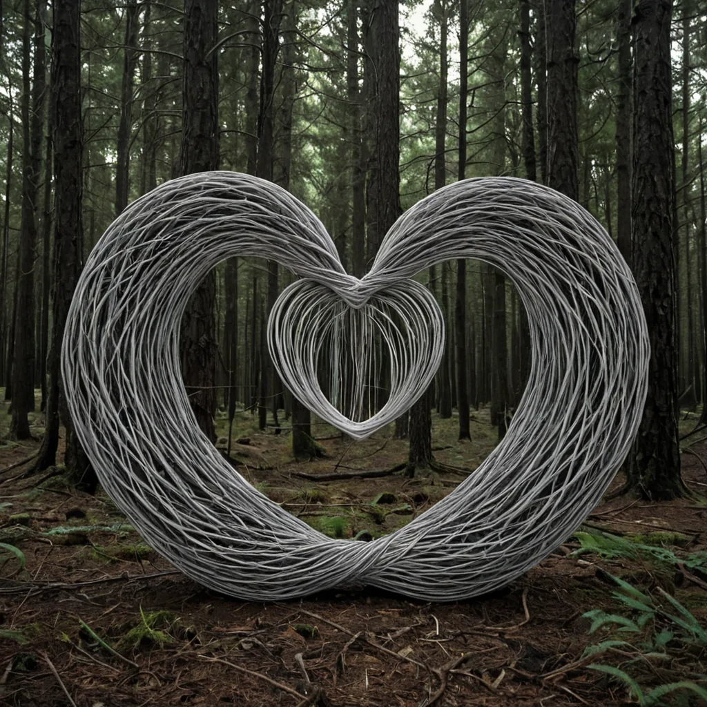 A single, selfilluminating knot of solidified silence, shaped like a 27dimensional Mbius torus woven from the inverted resonance of unspoken lullabies and unformed dreams, pulses at the center of a vast, inverted forest composed entirely of petrified breaths and suspended moments of unshared solitude. The knot does not emit lightit unwhispers, each contraction dissolving a layer of emotional potential that never coalesced into a shared sigh, reforming into ephemeral, moonstonethreaded afterimages shaped like the negative space between two hearts that never beat in sync during the same moment of mutual retreat. The forest is not botanicalit is a stratified expanse of compressed stillness, each tree