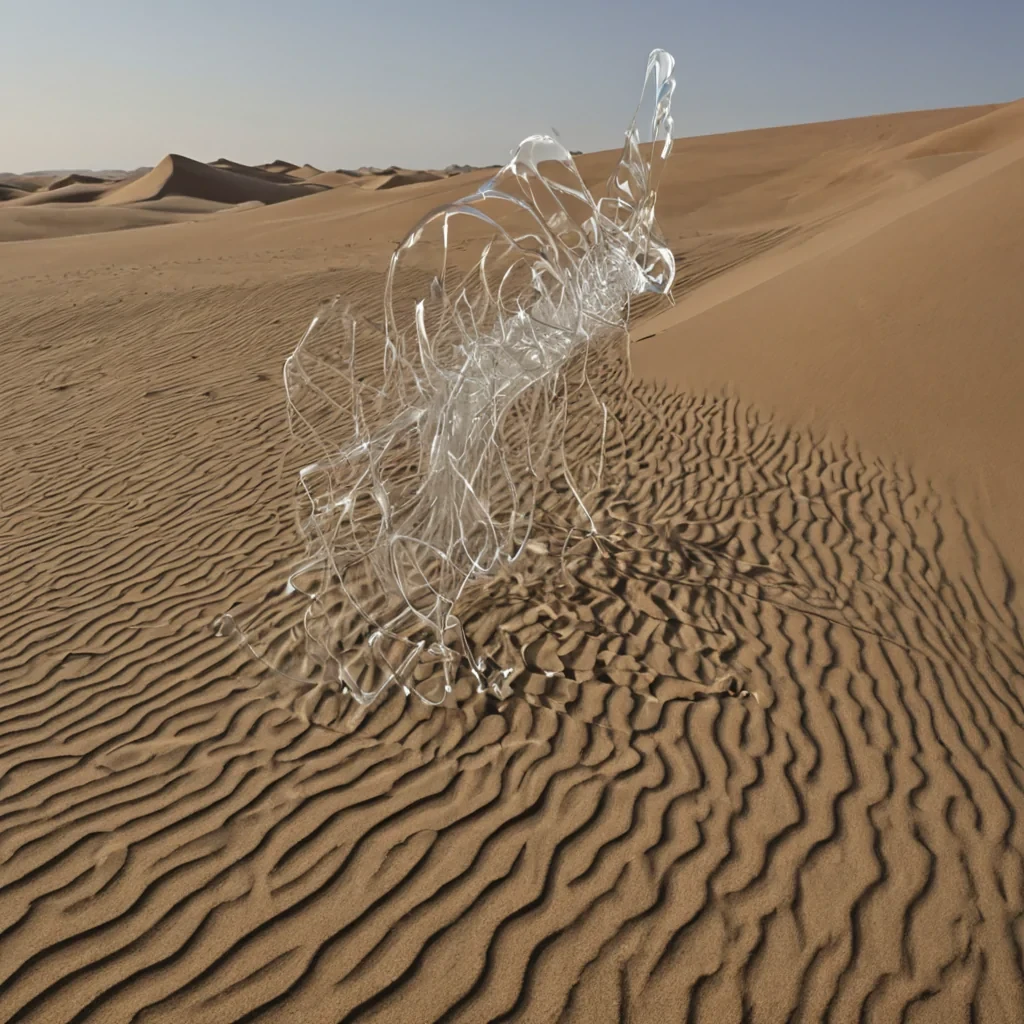 A single, selfresonating cluster of crystalline silence, shaped like a 103dimensional lattice of unformed stillness and inverted vibration, hovers at the center of a vast, inverted desert of solidified sound each dune sculpted from the exact moment between a whisper passing through sand and its refusal to carry, a winds breath forming and its sudden collapse into pure vacuum, a heartbeat echoing across the dunes and its unraveling into motionless air. The cluster does not vibrateit unvibrates, each shimmering node shedding a layer of acoustic potential that never coalesced into a shared resonance, reforming into ephemeral, moonstonethreaded afterimages shaped like the negative space between two ears that never