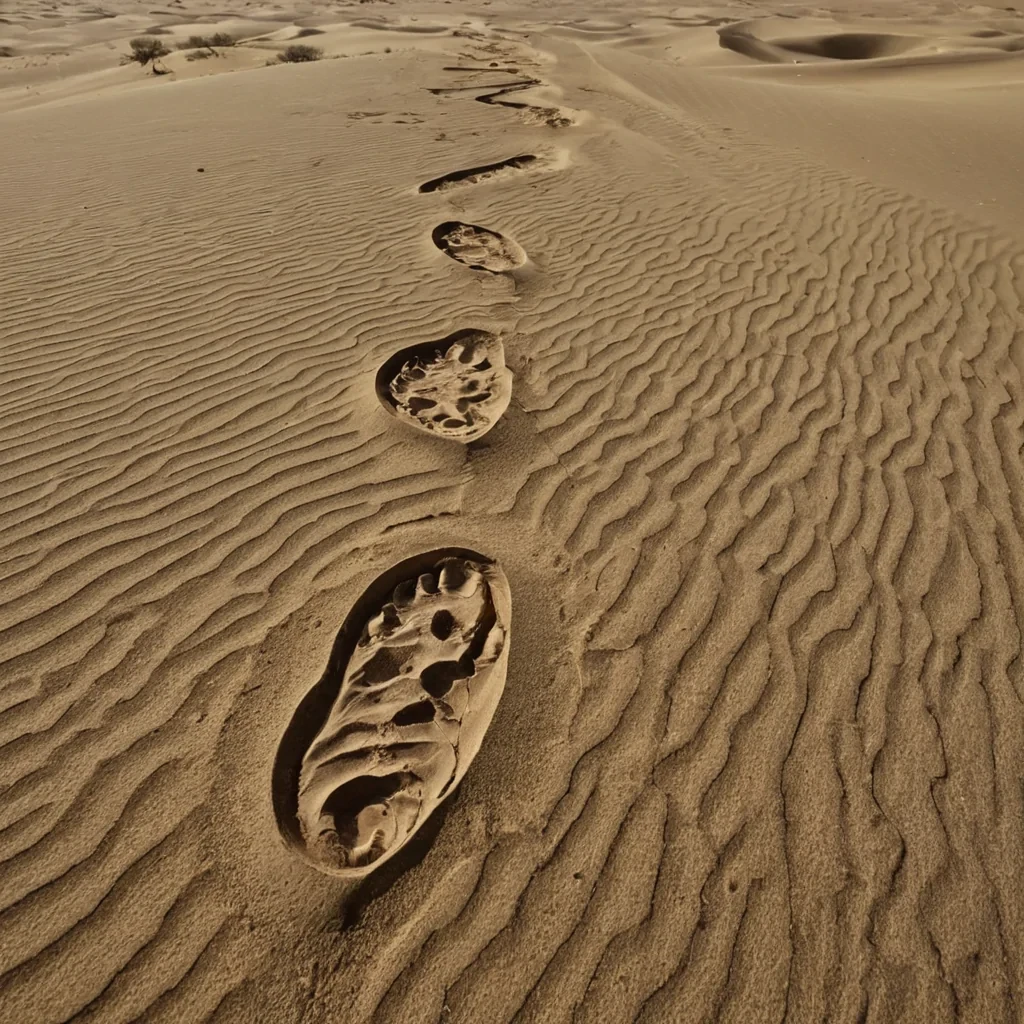 A single, selfsiphoning filament of liquid shadow, shaped like a fractalized, breathing root system of reversed gravity and unformed silence, pulses at the center of a vast, inverted desert composed of the compressed, untraveled dunes of a civilization that communicated through the duration of synchronized, silent walking in the same unwalked path. The filament does not erodeit unsteps, each contraction dissolving a layer of motion that never coalesced into a shared stride, reforming into ephemeral, obsidianveined afterimages shaped like the negative space between two soles that never pressed the same grain of sand in the same moment of mutual absence. The desert is not aridit is a stratified expanse