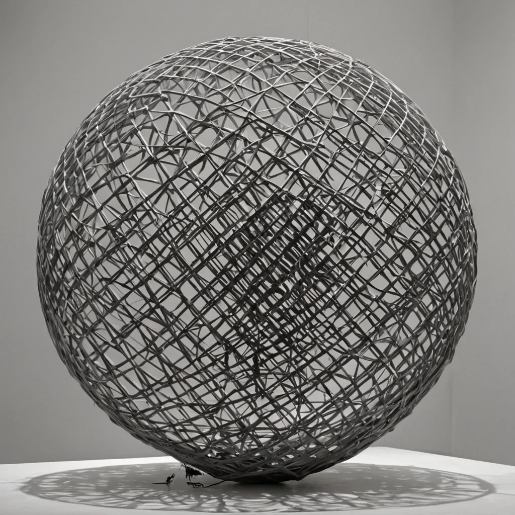 A single, selferoding sculpture of reversed memory, shaped like a 4,207dimensional lattice of unformed recollection and inverted nostalgia, suspended in the center of a vast, inverted archive of solidified forgetting  each filament woven from the exact moment between a photograph being developed and its refusal to fade, a name whispered in the dark and dissolving into nonecho, a hand tracing a scar and collapsing into pure, unmeasured nonremembrance. The lattice does not preserve the past  it unpreserves it, each fraying strand shedding a layer of mnemonic potential that never coalesced into coherent narrative, reforming into ephemeral, pearlveined dust that drifts like the breath of a world