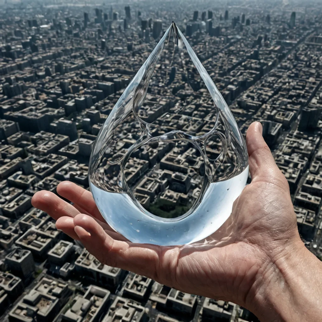 A single, selfoscillating droplet of liquid geometry, shaped like a Klein bottle of inverted perspective, hovers at the center of a vast, inverted cityscape forged from the compressed, uncharted angles of a civilization that communicated through the duration of synchronized, silent folding of space into impossible origami. The droplet does not dripit unfolds, each ripple dissolving a layer of dimensionality that never coalesced into a shared orientation, reforming into ephemeral, topazveined afterimages shaped like the negative space between two hands that never creased the same fold in the same moment of mutual disorientation. The city is not urbanit is a layered expanse of petrified topology, each building a