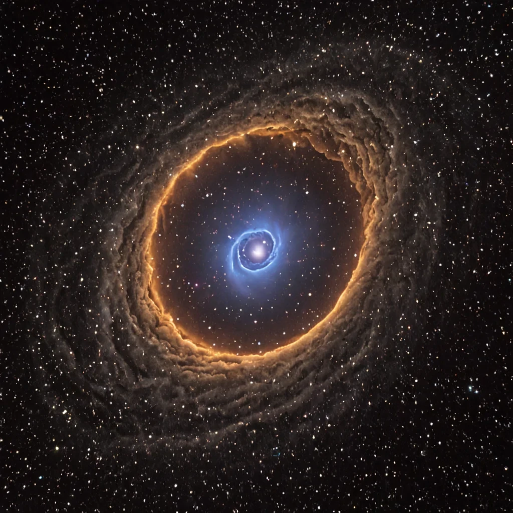 A single, selfreflecting nebula of reversed light, shaped like a 197dimensional mirror of unformed illumination and inverted radiance, drifts at the center of a vast, inverted observatory of solidified darknesseach telescope frozen midsweep in the exact moment between a stars birth and its refusal to be seen, a galaxys spiral and its sudden collapse into pure void, a comets tail and its silent unraveling into nonluminous dust. The nebula does not glowit unglows, each shimmering filament shedding a layer of photonic potential that never coalesced into a shared gaze, reforming into ephemeral, selenitethreaded afterimages shaped like the negative space between two