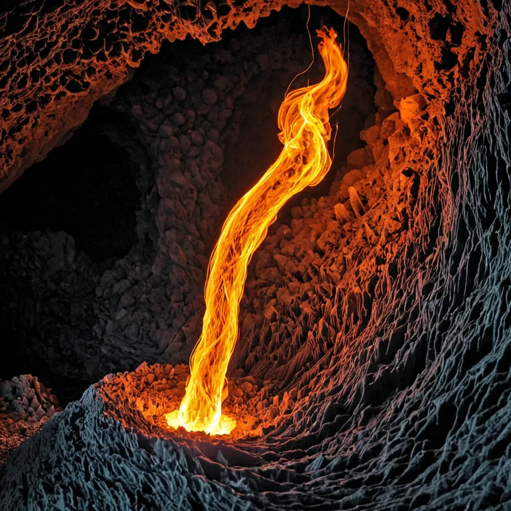 A single, selfigniting filament of crystallized twilight, shaped like a 53dimensional helix of reversed combustion and unformed flame, burns silently at the center of a vast, inverted cavern of solidified breatheach stalactite forged from the petrified inhalation of a civilization that measured existence not by motion, but by the duration of synchronized, breathless suspension held just before the first spark was ever permitted to flicker in a world where fire was not forbidden, but never needed. The filament does not burnit unburns, each refractive coil shedding a layer of pyrogenic potential that never coalesced into a shared warmth, reforming into ephemeral, hematitethreaded afterimages shaped like the