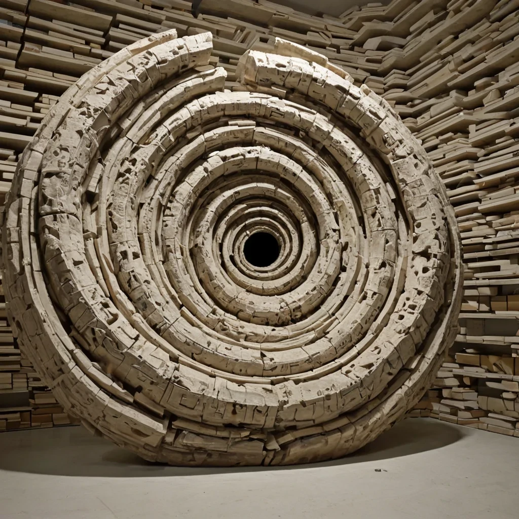 A single, selferoding glyph of inverted memory, shaped like a 103dimensional spiral of unformed recollection and reversed nostalgia, floats at the center of a vast, inverted archive of solidified forgettingeach shelf carved from the petrified instant between a name spoken and its refusal to be heard, a face remembered and its sudden dissolution into blankness, a moment lived and its silent unraveling into pure absence. The glyph does not recallit unremembers, each trembling stroke shedding a layer of mnemonic potential that never coalesced into a shared past, reforming into ephemeral, sapphireveined afterimages shaped like the negative space between two hands that never held a photograph, suspended in the breath of a