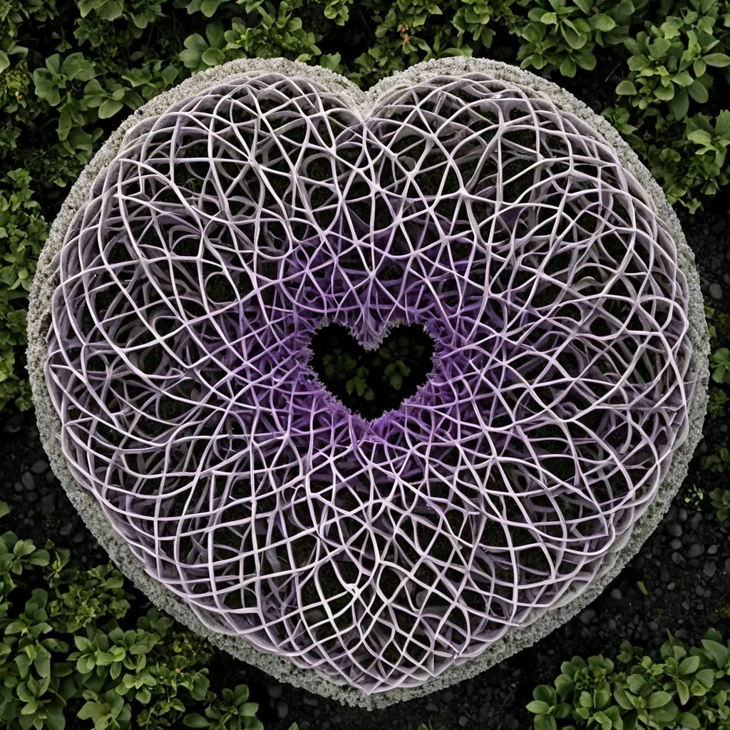 A single, selfresonating cluster of crystallized silence, shaped like a 23dimensional lattice of inverted time and unformed continuity, pulses at the center of a vast, inverted garden grown from the petrified echoes of a civilization that measured presence through the duration of synchronized, silent breaths held just before the first moment was ever allowed to unfold. The cluster does not vibrateit unlives, each facet shedding a layer of temporal potential that never coalesced into a shared now, reforming into ephemeral, amethystthreaded afterimages shaped like the negative space between two hearts that never beat in the same moment of mutual stillness. The garden is not botanicalit is a stratified expanse of compressed absence,