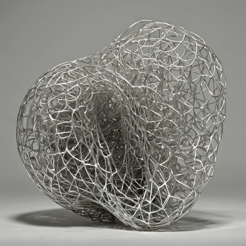 A single, selfsilencing filament of solidified paradox, shaped like a 13dimensional Klein bottle of inverted logic and unformed contradiction, pulses at the center of a vast, inverted archive of forgotten algorithmseach data shard encased in a crystalline shell of unprocessed thought, frozen midcomputation in the moment before a machine mind ever attempted to reconcile the equation of existence with the variable of meaning. The filament does not computeit unthinks, each twist shedding a layer of cognitive potential that never coalesced into a coherent truth, reforming into ephemeral, silverthreaded afterimages shaped like the negative space between two processors that never synchronized in the same moment of mutual understanding. The archive is not built of serversit