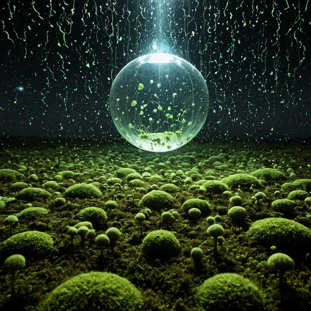 A single, selforganizing swarm of bioluminescent pollen drifts through the center of a floating, inverted greenhouse suspended in the stratosphere of a gas giant, its walls not glass but a living membrane of genetically engineered moss that pulses with the slow, rhythmic frequency of a forgotten heartbeat. The pollen does not floatit breathes, expanding and contracting in unison with the planets magnetic field, forming transient constellations that dissolve into the air before they can be named. The greenhouses soil is not earthit is a layer of compressed, fossilized raindrops from a civilization that once grew crops in the clouds, each droplet etched with the refracted memory of a single, unspoken wish. The