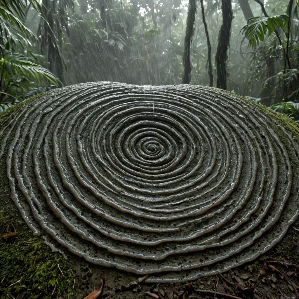 A single, selfsiphoning vortex of reversed humidity, shaped like a 397dimensional spiral of unformed condensation and inverted atmosphere, churns at the center of a vast, inverted rainforest of solidified drynesseach leaf carved from the exact moment between a droplet forming and its refusal to fall, a mist rising and dissolving into nonhydrous dust, a root seeking and collapsing into pure, unwatered earth. The vortex does not moistenit unmoists, each spiraling filament shedding a layer of atmospheric potential that never coalesced into a shared downpour, reforming into ephemeral, mossthreaded afterimages shaped like the negative space between two hands that never cupped a raindrop