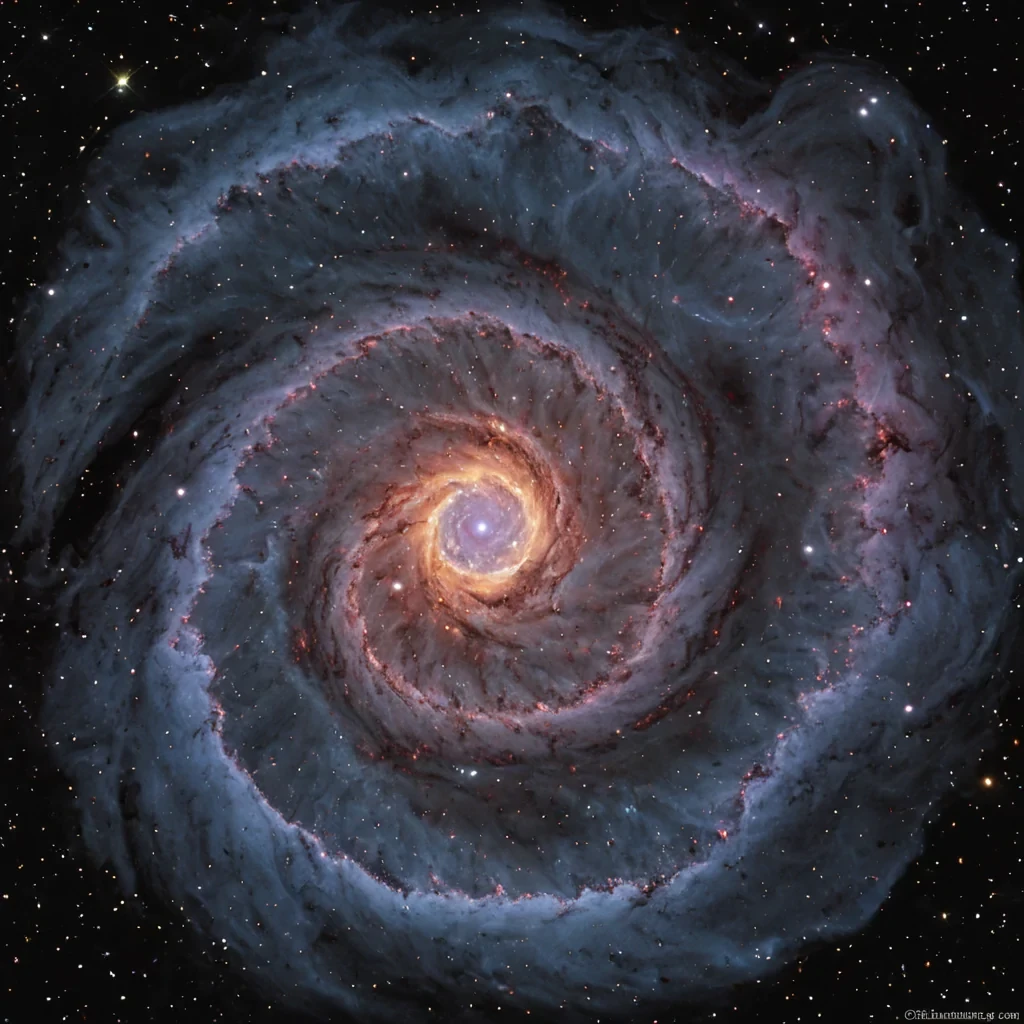 A single, selfsustaining nebula of reversed silence, shaped like a 14,003dimensional spiral of unformed stillness and inverted resonance, drifts at the center of a vast, inverted sky of solidified twilight  each star carved from the exact moment between a breath leaving the lungs and its refusal to become sound, a heartbeat echoing in the chest and dissolving into nonpulse, a thought forming in the mind and collapsing into pure, unmeasured nonconsciousness. The nebula does not emit light  it unemits it, each spiraling filament shedding a layer of luminous potential that never coalesced into visible radiance, reforming into ephemeral, obsidianveined afterimages