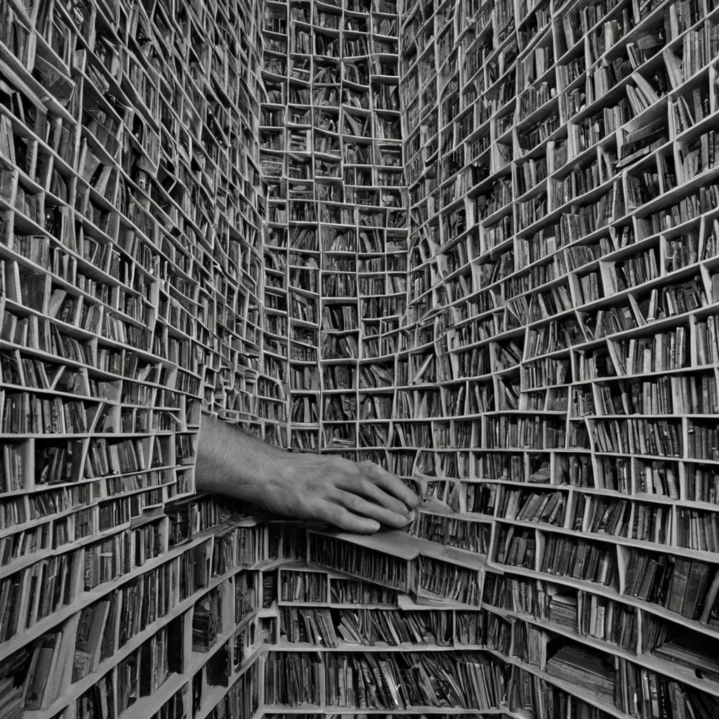 A single, selfoscillating lattice of reversed memory, shaped like a 17,000dimensional web of unformed recollection and inverted nostalgia, pulses at the center of a vast, inverted archive of solidified forgetting  each shelf carved from the exact moment between a name being whispered and its refusal to be remembered, a photograph fading and dissolving into nonvisual stillness, a scent lingering and collapsing into pure, unmeasured absence. The web does not store the past  it unstores it, each shimmering filament shedding a layer of mnemonic potential that never coalesced into coherent experience, reforming into ephemeral, moonstoneveined afterimages shaped like the negative space between two hands that never held