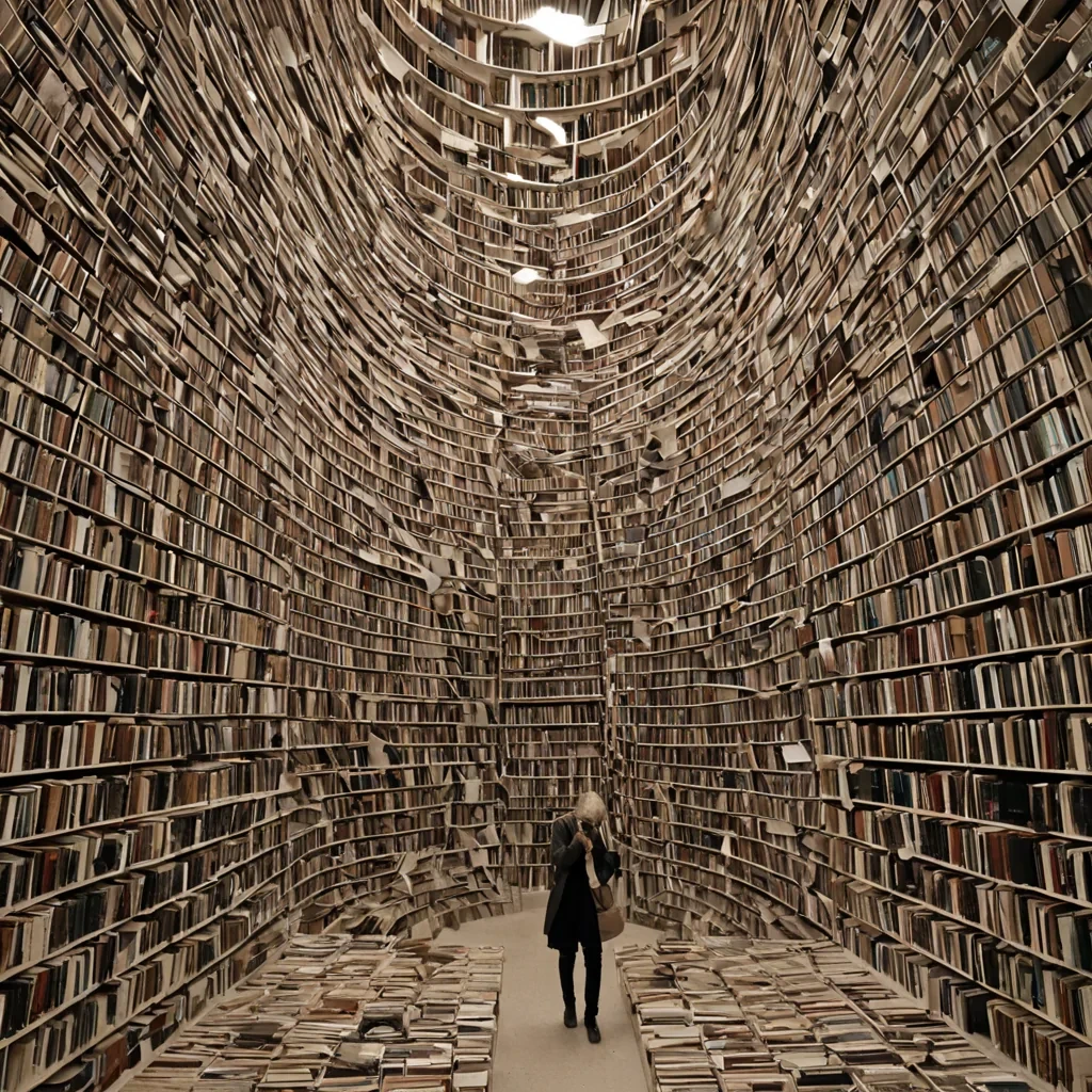 A single, selfreplicating archive of reversed memory, shaped like a 7,419dimensional mosaic of unformed recollection and inverted cognition, drifts at the center of a vast, inverted library of solidified forgetting  each book bound from the exact moment between a name being whispered and its refusal to be remembered, a face appearing in a crowd and dissolving into nonidentity, a scent lingering in the air and collapsing into pure, unmeasured nonsensation. The archive does not store the past  it unstores it, each fragmented tile shedding a layer of mnemonic potential that never coalesced into narrative continuity, reforming into ephemeral, opalflecked afterimages shaped like the space between a