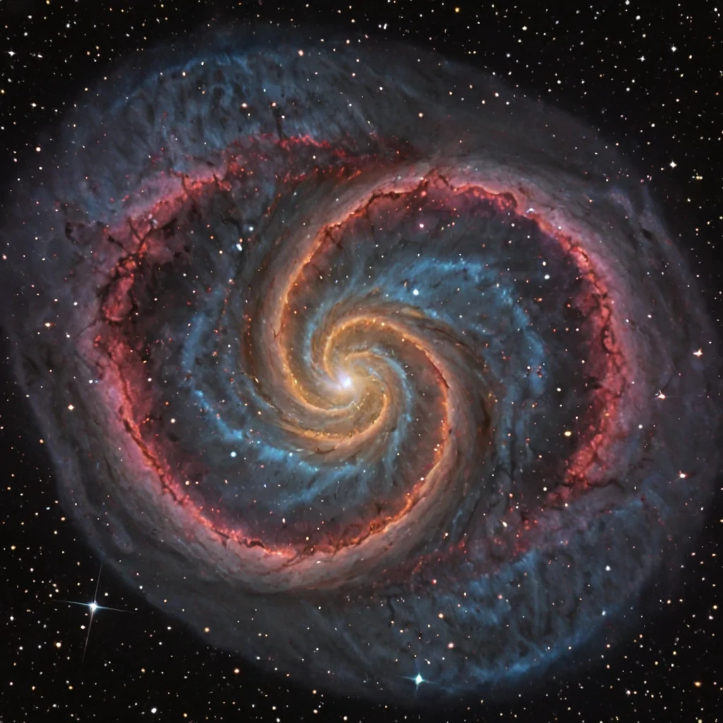 A single, selfsynthesizing filament of liquid starlight, shaped like a 11dimensional helix of inverted reflection and unformed radiance, pulses at the center of a vast, inverted nebula composed entirely of solidified dreams and suspended moments of unobserved constellations. The filament does not glowit unreflects, each spiral dissolving a layer of visual potential that never coalesced into a shared gaze, reforming into ephemeral, opalthreaded afterimages shaped like the negative space between two eyes that never locked onto the same distant light in the same moment of mutual wonder. The nebula is not cosmicit is a stratified expanse of compressed perception, each gas cloud a fossilized horizon