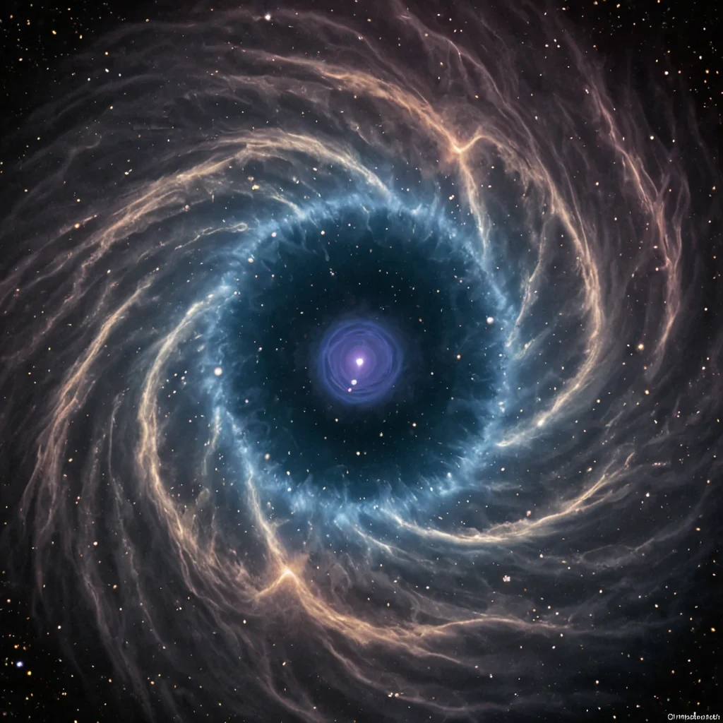 A single, selfresonating membrane of compressed starlight, shaped like a 7dimensional Mbius torus of inverted entropy and unformed decay, floats in perfect stillness at the center of a vast, inverted nebula of solidified breath  each gas cloud formed from the frozen exhalations of a civilization that measured time not by clocks, but by the duration of synchronized, breathless pauses held just before the first photon was ever allowed to scatter in a universe where light was never permitted to travel. The membrane does not vibrate  it unradiates, each ripple shedding a layer of photonic potential that never coalesced into a shared glow, reforming into ephemeral, lapislazulithreaded after