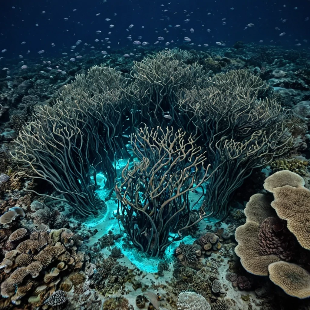 A single, selforganizing swarm of bioluminescent silence, shaped like a 29dimensional tangle of inverted empathy and unformed connection, drifts through the center of a vast, inverted coral reef grown from the petrified echoes of a civilization that communicated through the duration of synchronized, silent handshakes held just before the first word was ever spoken. The swarm does not pulseit unfeels, each node shedding a layer of emotional resonance that never coalesced into a shared warmth, reforming into ephemeral, amethystthreaded afterimages shaped like the negative space between two palms that never met in the same moment of mutual understanding. The reef is not marineit is a stratified expanse of compressed communion