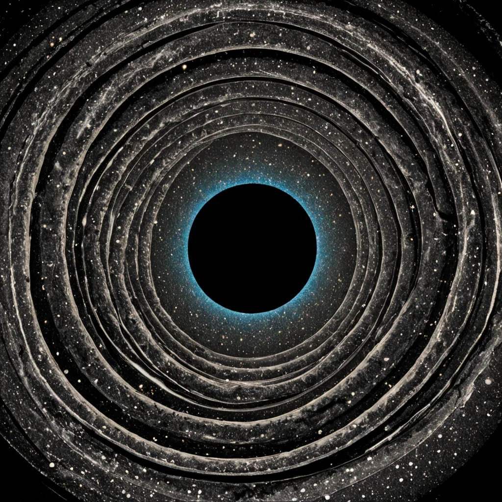 A single, selfrewriting tangle of liquid silence, shaped like a coiled, nonEuclidean ribbon of unspoken names, drifts through the center of a vast, inverted observatory suspended in the vacuum between two nonrotating black holes. The ribbon does not unravelit unnames, each loop dissolving a layer of identity that never formed, reforming into ephemeral, iridescent constellations shaped like the negative space between two breaths that never shared the same weight of recognition. The observatory is not glass or steelit is a layered expanse of petrified observation, each lens etched with the thermal residue of a gaze that was almost returned, its surfaces humming with the faint, subson