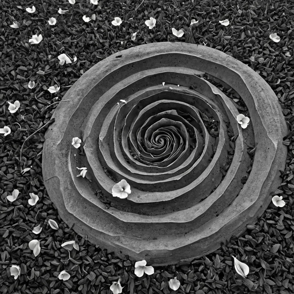 A single, selfresonating filament of reversed silence, shaped like a 173dimensional spiral of unformed stillness and inverted quiet, pulses at the center of a vast, inverted garden of solidified soundeach petal carved from the exact moment between a birds song forming and its refusal to be heard, a breeze rustling and dissolving into nonacoustic mist, a flower blooming and collapsing into pure, unmeasured void. The filament does not quietit unquiets, each trembling strand shedding a layer of auditory potential that never coalesced into a shared hush, reforming into ephemeral, silverthreaded afterimages shaped like the negative space between two ears that never leaned in to listen. The