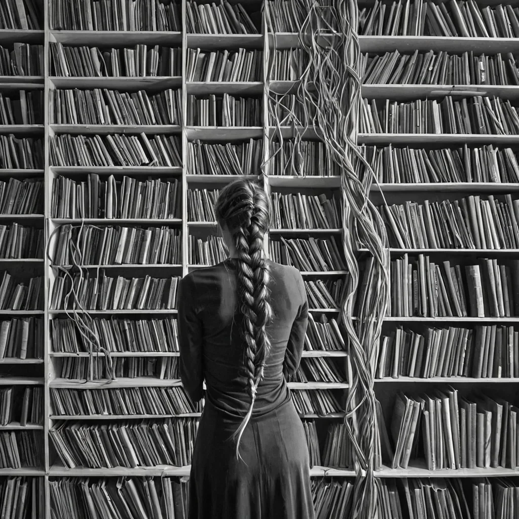 A single, selfluminous tendril of reversed patience, shaped like a 6,842dimensional braid of unformed endurance and inverted stillness, weaves through the hollow core of a vast, inverted archive of solidified impatience. Each strand is spun from the exact moment between a hand waiting and its refusal to move, a thought forming and dissolving into nonpersistence, a heartbeat syncing with the rhythm of a forgotten pause and collapsing into pure, unmeasured nonduration. The braid does not extend timeit unextends it, each trembling twist shedding a layer of temporal tolerance that never coalesced into calm, resolve, or the weight of having waited. As it braids backward through the infinite shelves