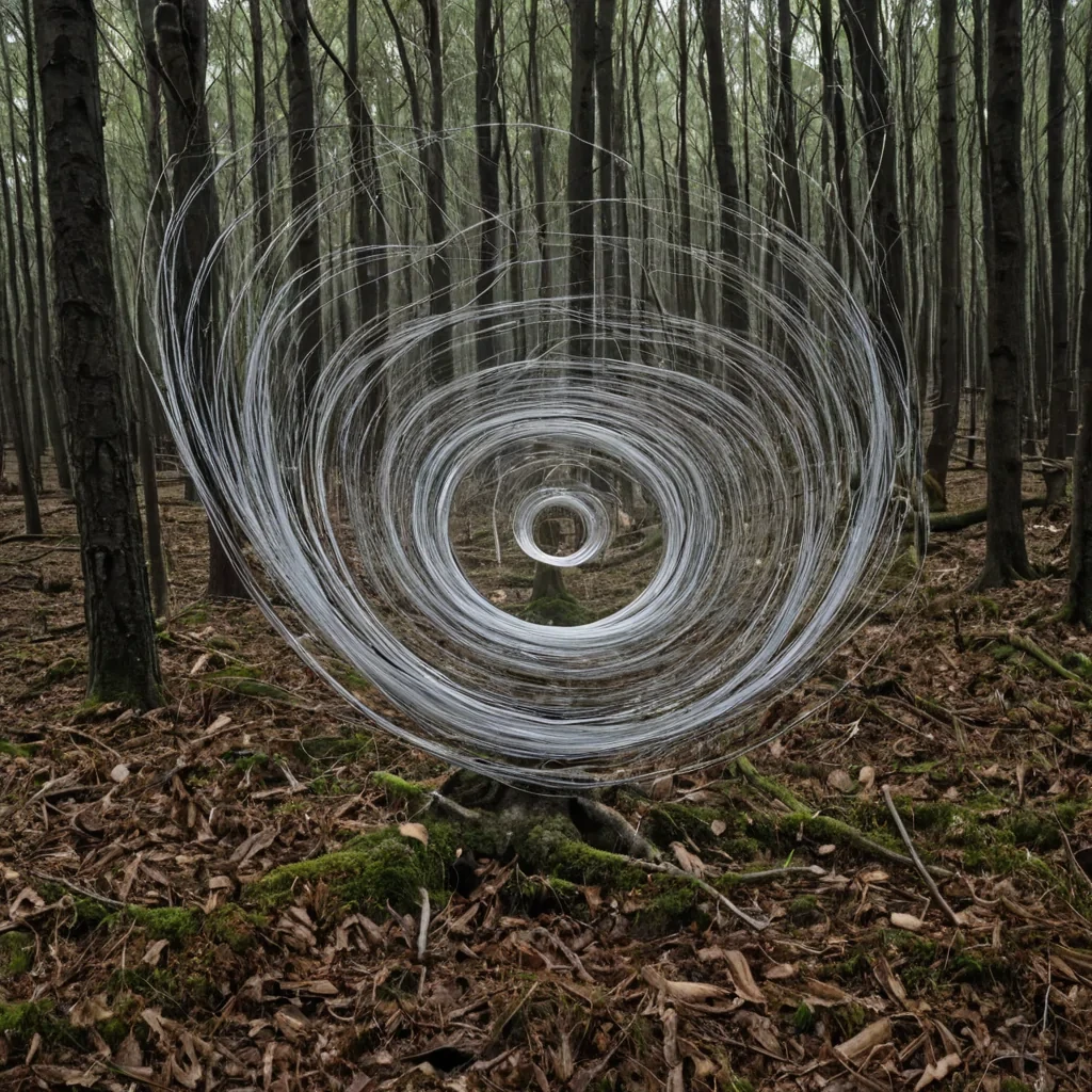 A single, selffragmenting filament of reversed silence, shaped like a 7,319dimensional spiral of unformed stillness and inverted quiet, drifts through a vast, inverted forest of solidified sound  each tree forged from the exact moment between a leaf rustling in the wind and its refusal to produce vibration, a birdcall forming in the throat and dissolving into nonacoustic emptiness, a heartbeat syncing with the earth and collapsing into pure, unmeasured nonresonance. The filament does not absorb noise  it unabsorbs it, each fraying thread shedding a layer of auditory potential that never coalesced into harmonic wave, reforming into ephemeral, silverthreaded mist that settles like forgotten
