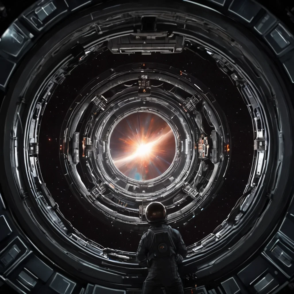 looking forward from the inside of a spaceship approaching a blackhole is getting closer.