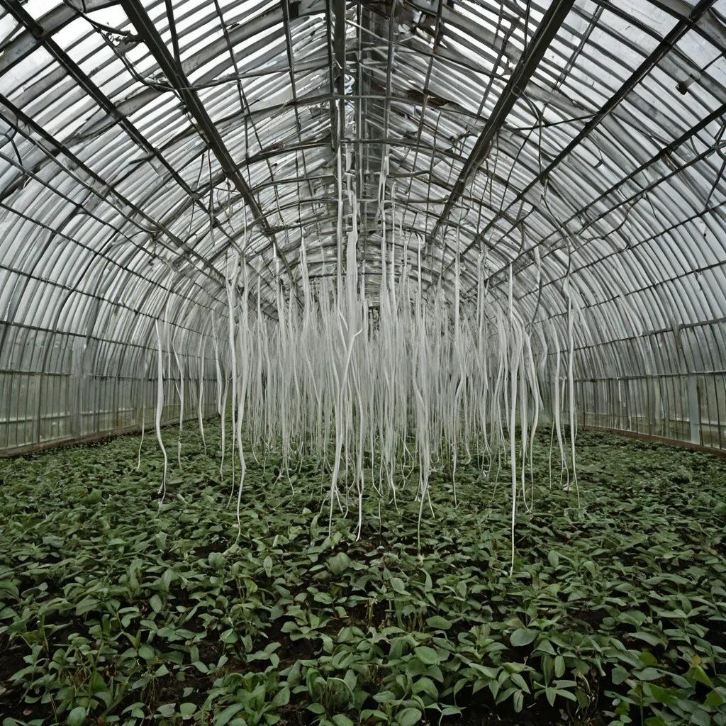 A single, selfoscillating filament of solidified breath hangs suspended in the center of a vast, inverted greenhouse built from the fused remains of a thousand glass vials that never held life, its strands not fibrous but woven from the thermal residue of a sigh exhaled into the void between two seasons that never collided. The filament does not vibrateit unvibrates, each cycle retracting a decade of resonance into its core, condensing into a dense, pearlescent helix that hums with the frequency of a lullaby composed in the language of unbroken frost. The greenhouses walls are not glassthey are layered sheets of petrified humidity, each pane etched with the chromatic afterimage of a