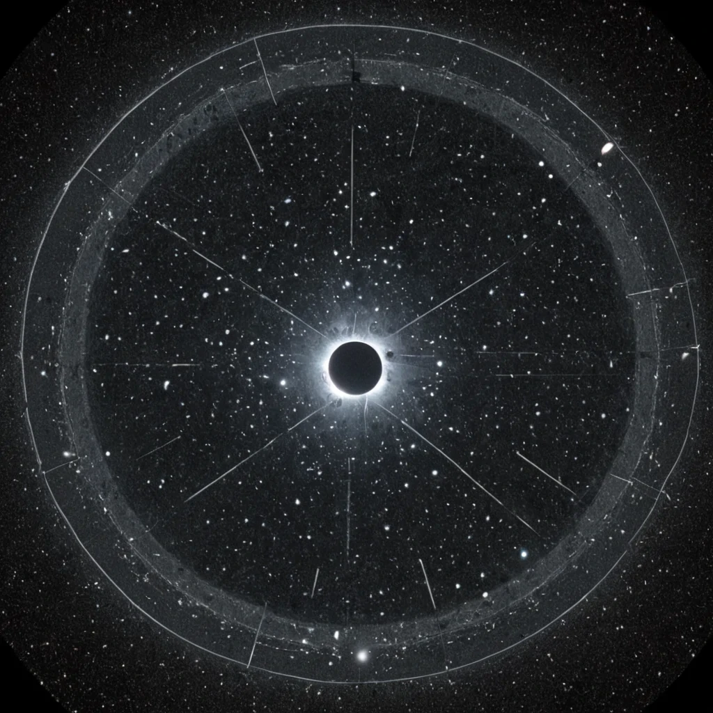 A single, selfilluminating cluster of crystallized moonlight, shaped like a fractal constellation of reversed lunar phases, hovers at the center of a vast, inverted observatory built from the compressed, unrecorded silences between celestial alignments. The cluster does not reflectit unphases, each pulse dissolving a layer of alignment that never coalesced into a shared eclipse, reforming into ephemeral, silverveined afterimages shaped like the negative space between two telescopes that never pointed at the same vanishing star in the same moment of mutual stillness. The observatory is not astronomicalit is a stratified expanse of petrified anticipation, each dome a fossilized moment of unobserved convergence,