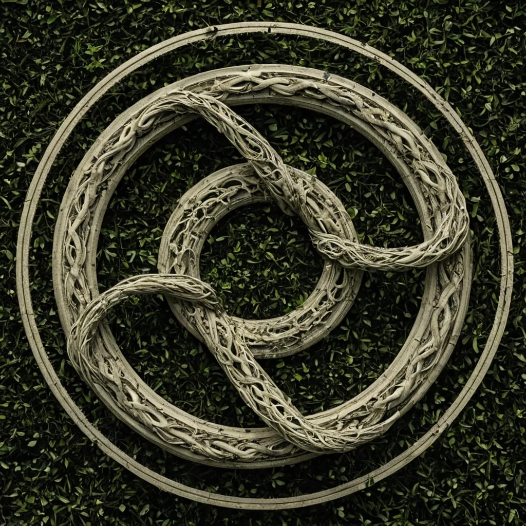 A single, selfilluminating knot of solidified time, shaped like a Mbius loop of inverted chronology, rotates at the center of a vast, inverted clockwork garden forged from the compressed, unmeasured moments of a civilization that communicated through the duration of synchronized, silent waiting for the next hour to never arrive. The knot does not tickit untimes, each twist dissolving a layer of sequence that never coalesced into a shared progression, reforming into ephemeral, emeraldveined afterimages shaped like the negative space between two hands that never pointed to the same minute in the same moment of mutual stasis. The garden is not botanicalit is a layered expanse of petrified anticipation, each