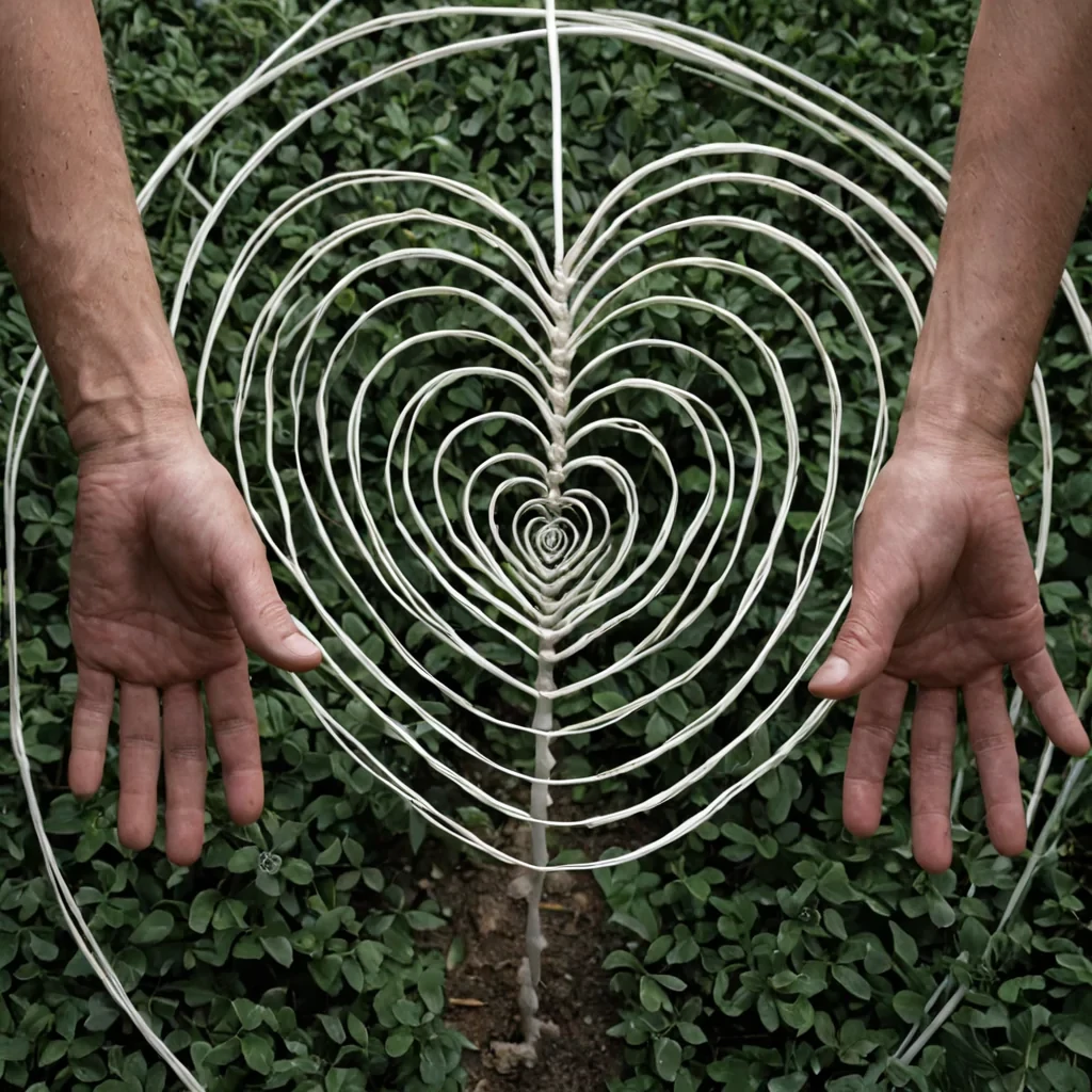 A single, selfilluminating thread of reversed empathy, shaped like a 421dimensional spiral of unformed connection and inverted resonance, pulses through the center of a vast, inverted garden of solidified solitudeeach petal forged from the exact moment between a hand reaching out and its refusal to be held, a word of comfort forming and its sudden collapse into silent air, a gaze meeting and its unraveling into averted eyes. The thread does not connectit unconnects, each trembling coil shedding a layer of emotional potential that never coalesced into a shared warmth, reforming into ephemeral, rosequartz veined afterimages shaped like the negative space between two hearts that never beat in rhythm, suspended in the breath