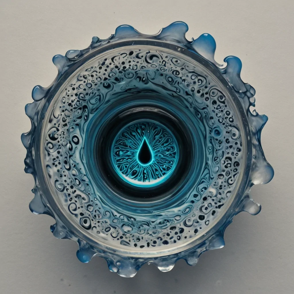 A single, selfsynthesizing bloom of bioluminescent ink unfurls in the center of a floating, inverted inkwell carved from the solidified tears of a scribe who never wrote, its petals not organic but woven from the chromatic residue of a sentence composed in the language of forgotten alphabets. The bloom does not unfurlit refolds with each breath, retracting a millennium of ink into its core, condensing into a dense, cobalt spiral that resonates with the harmonic frequency of a comma left hanging in the void between two ideas that never collided. The inkwells rim is not metalit is a fractured crown of petrified inspiration, each facet etched with the thermal afterimage of a