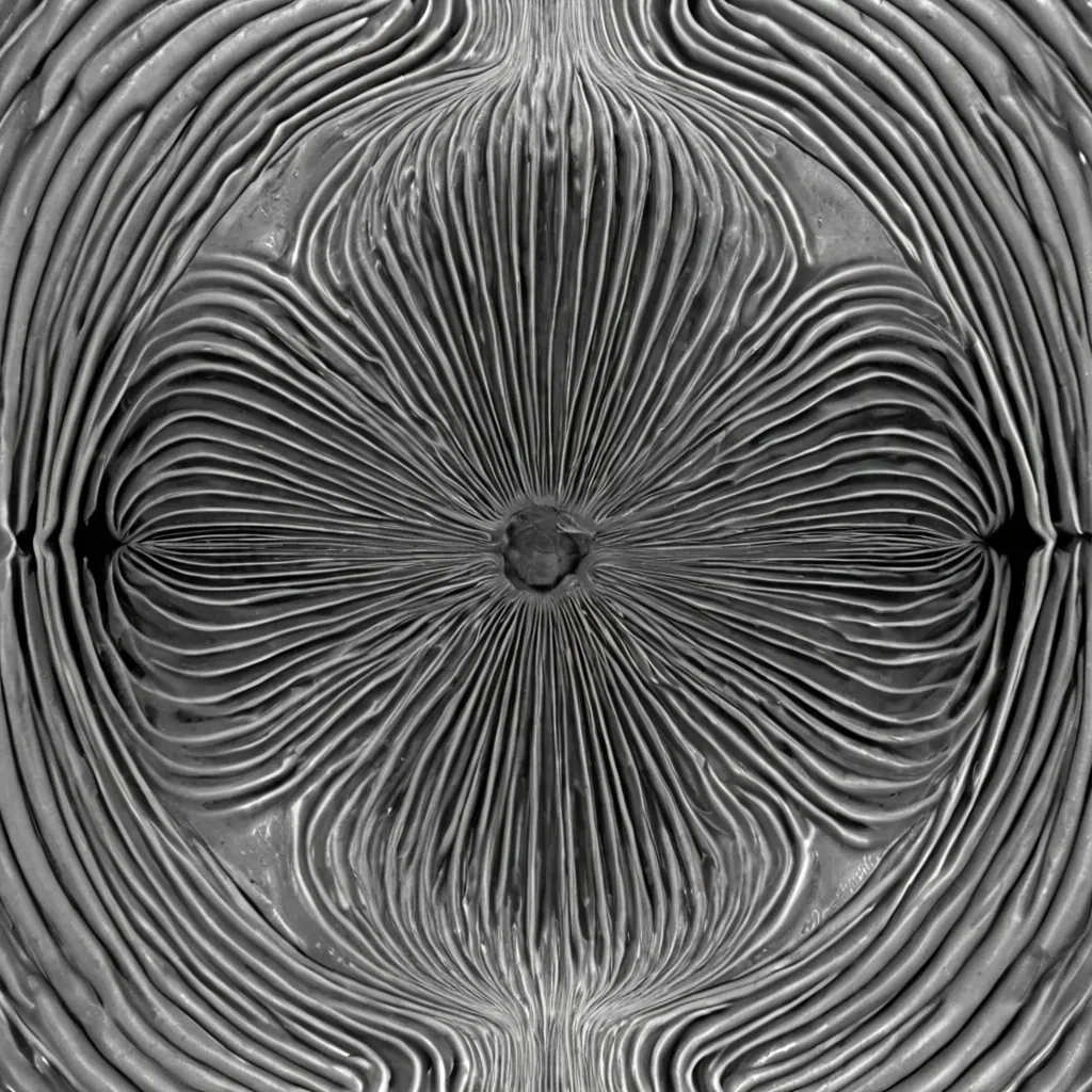 A single, selfreflecting membrane of solidified resonance, shaped like a hyperbolic sheet of reversed harmonic tension, undulates at the center of a vast, inverted resonator chamber forged from the compressed, unamplified vibrations of a civilization that communicated through the duration of synchronized, silent humming of frequencies that never aligned. The membrane does not vibrateit unresonates, each ripple dissolving a layer of tonal potential that never coalesced into a shared chord, reforming into ephemeral, pearlveined afterimages shaped like the negative space between two throats that never vibrated in unison during the same moment of mutual silence. The resonator chamber is not acousticalit is a layered expanse