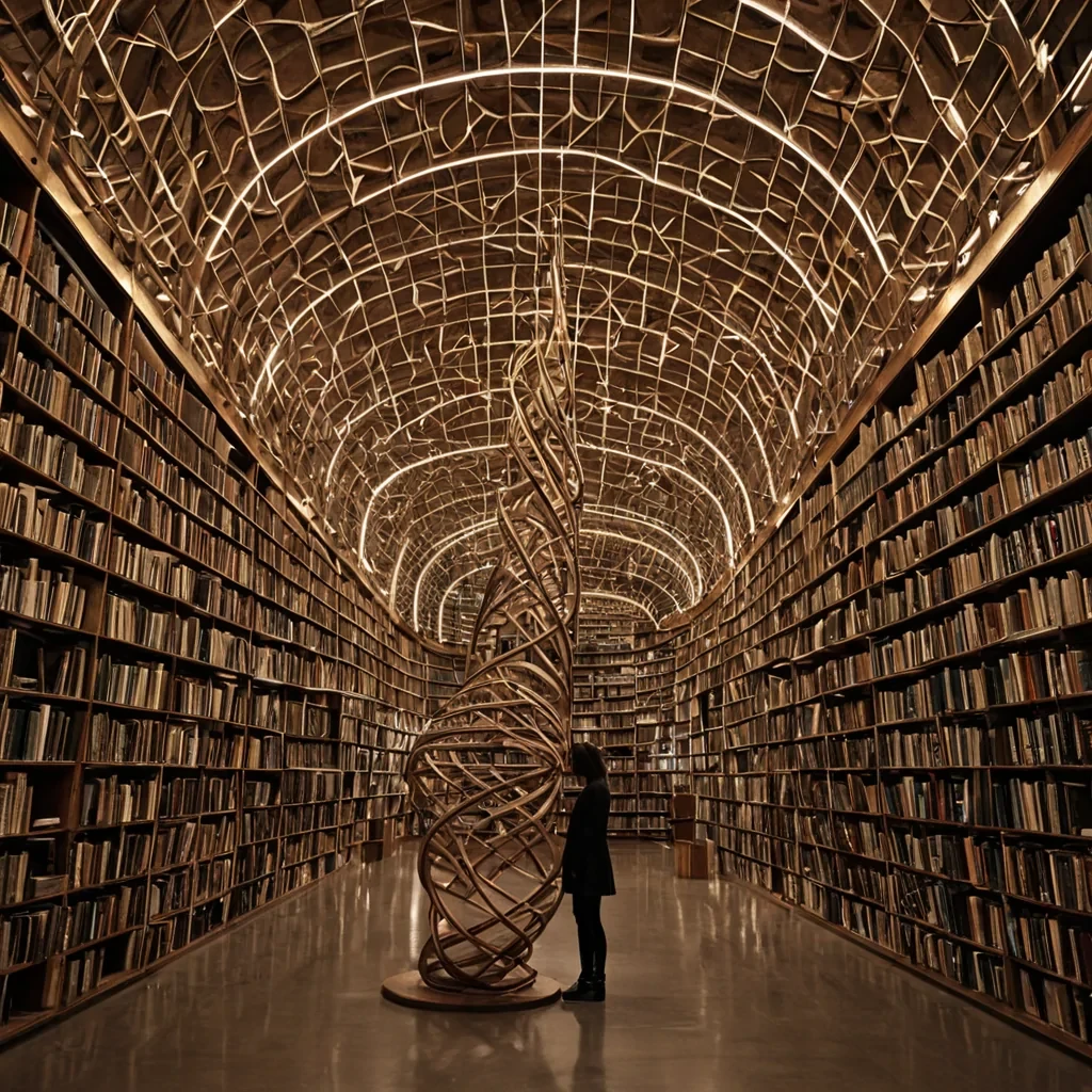 A single, selfilluminating thread of solidified empathy, shaped like a spiraling, nongeometric lattice of reversed emotional resonance, pulses at the center of a vast, suspended library built from the compressed, unspoken confessions of a civilization that communicated through the duration of synchronized, silent tears. The thread does not glowit unfeels, each twist dissolving a layer of sorrow that never coalesced into words, reforming into ephemeral, rosetinted echoes shaped like the negative space between two cheeks that never trembled in the same moment of mutual vulnerability. The library is not literaryit is a layered expanse of petrified intimacy, each shelf etched with the tactile residue of a hand that almost