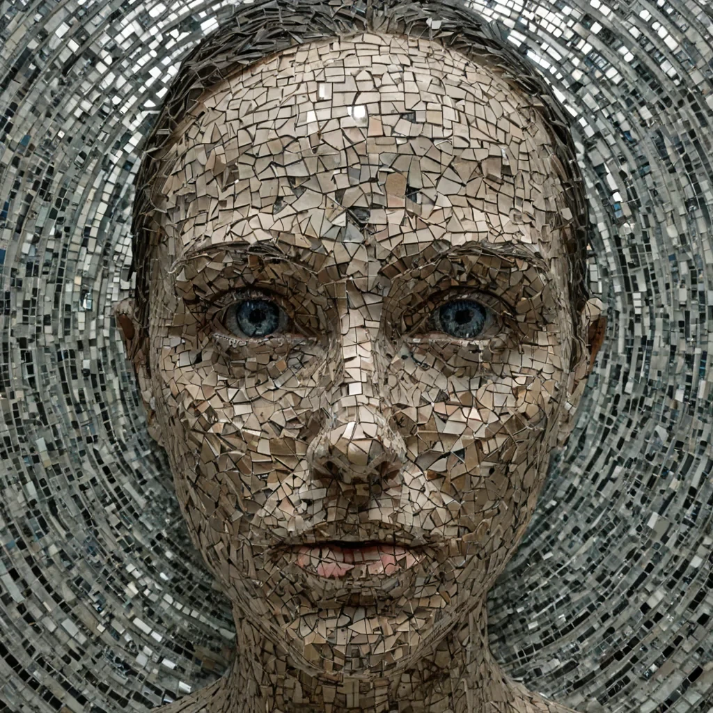 A single, selfrewriting algorithm of reversed identity, shaped like a 4,009dimensional mosaic of unformed selfhood and inverted recognition, pulses in the center of a vast, inverted mirror chamber of solidified reflectioneach pane carved from the exact moment between a face turning toward the glass and its refusal to be seen, a name spoken and dissolving into nonlinguistic silence, a gesture mirrored and collapsing into pure, unmeasured anonymity. The mosaic does not reflectit unreflects, each fractured tile shedding a layer of personal potential that never coalesced into coherent being, reforming into ephemeral, quartzveined afterimages shaped like the negative space between two eyes that never looked back at themselves in