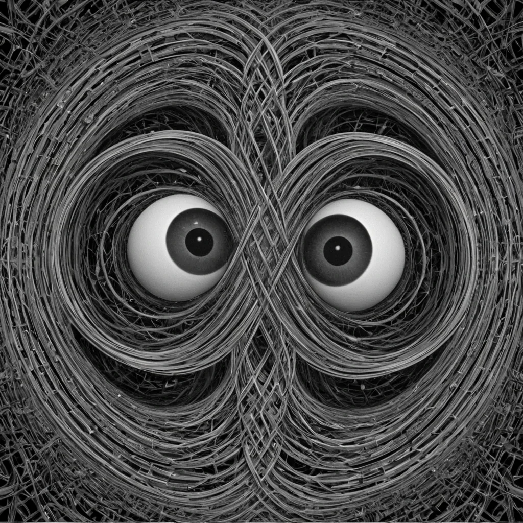 A single, selfrewriting knot of liquid geometry, shaped like a threedimensional Mbius strip of shifting topological grammar, pulses at the center of a vast, inverted datascape constructed from the compressed, unrendered frames of a civilization that communicated through the duration of synchronized, silent unrendering of the same unrendered image. The knot does not computeit uncomputes, each twist dissolving a layer of visual potential that never coalesced into a shared perception, reforming into ephemeral, chromeveined afterimages shaped like the negative space between two eyes that never focused on the same pixel in the same moment of mutual blindness. The datascape is not digitalit is a stratified expanse of