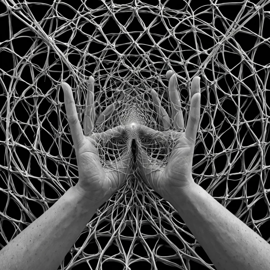 A single, selferoding fractal of reversed empathy, shaped like a 1,000,000,000dimensional lattice of unformed connection and inverted compassion, pulses at the center of a vast, inverted archive of solidified indifference. Each node is spun from the exact moment between a hand reaching to comfort and its refusal to touch, a tear forming on a cheek and dissolving into nonmoisture, a voice softening to speak kindness and collapsing into pure, unmeasured nonacknowledgment. The lattice does not transmit careit untransmits it, each fraying filament shedding a layer of emotional potential that never coalesced into understanding, solidarity, or shared vulnerability, reforming