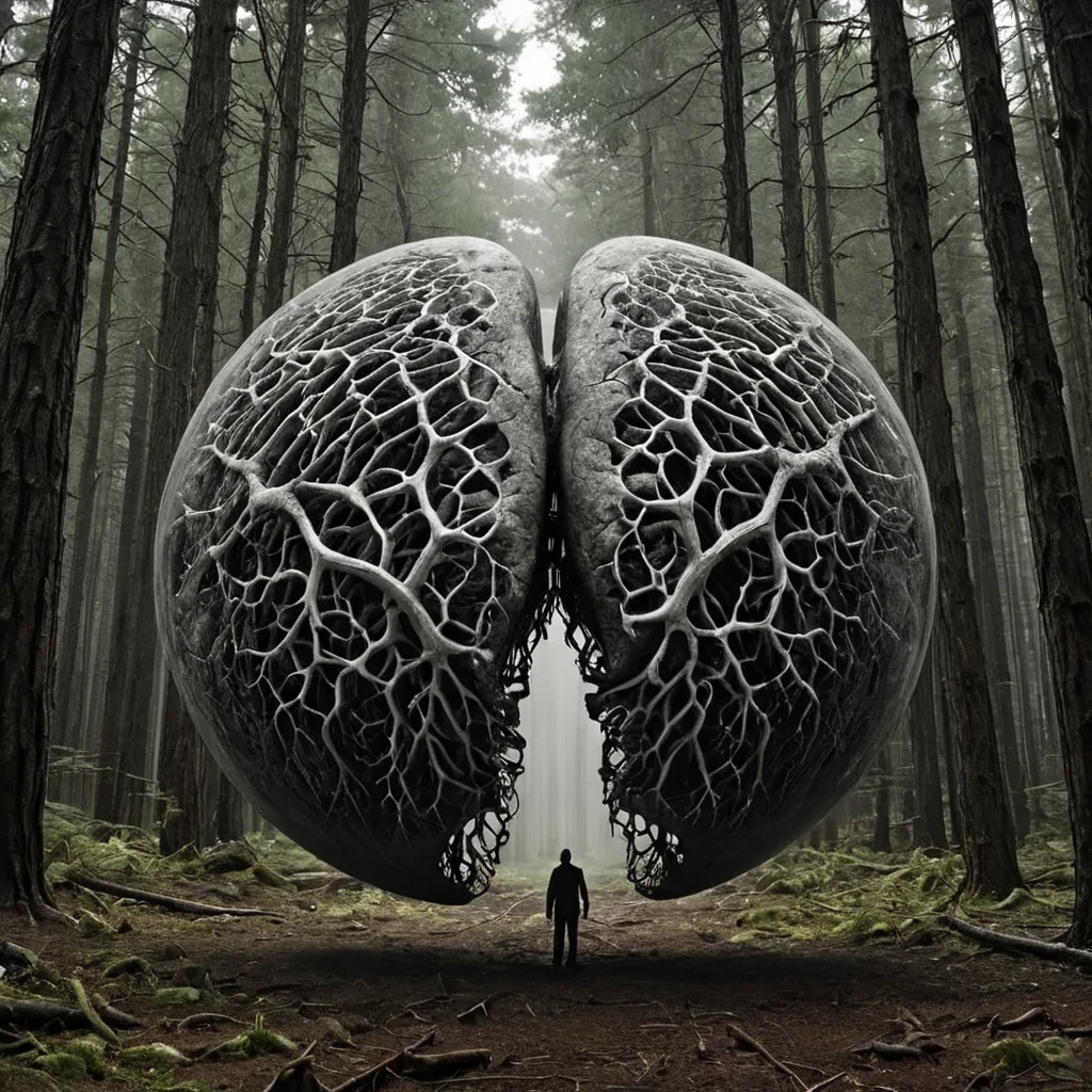 A single, selfsilencing sphere of inverted empathy, shaped like a pulsating, nonreflective orb of compressed emotional resonance, hovers at the center of a vast, inverted forest of solidified breaths, each tree a fossilized exhalation from a civilization that communicated through the duration of synchronized, silent holding of the same unbreathed breath. The sphere does not absorbit unfeels, each contraction dissolving a layer of shared sentiment that never coalesced into a mutual understanding, reforming into ephemeral, opalveined afterimages shaped like the negative space between two lungs that never expanded in unison during the same moment of mutual breathlessness. The forest is not botanicalit is a stratified ex